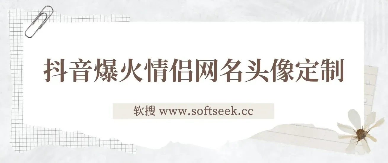 抖音爆火情侣网名头像定制，简单易操作，轻松日入300+，无需养号