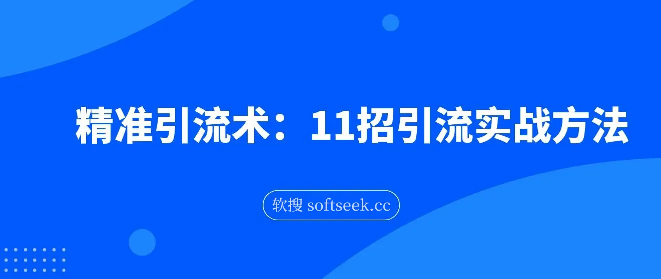 精准引流术：11招引流实战方法，让你私域流量加到爆（11节课完整版）