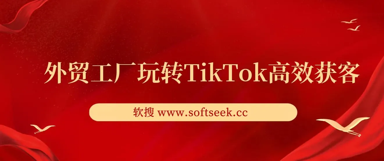 外贸工厂玩转TikTok高效获客，多种引流方式/账号定位/爆款打造/全方位讲解