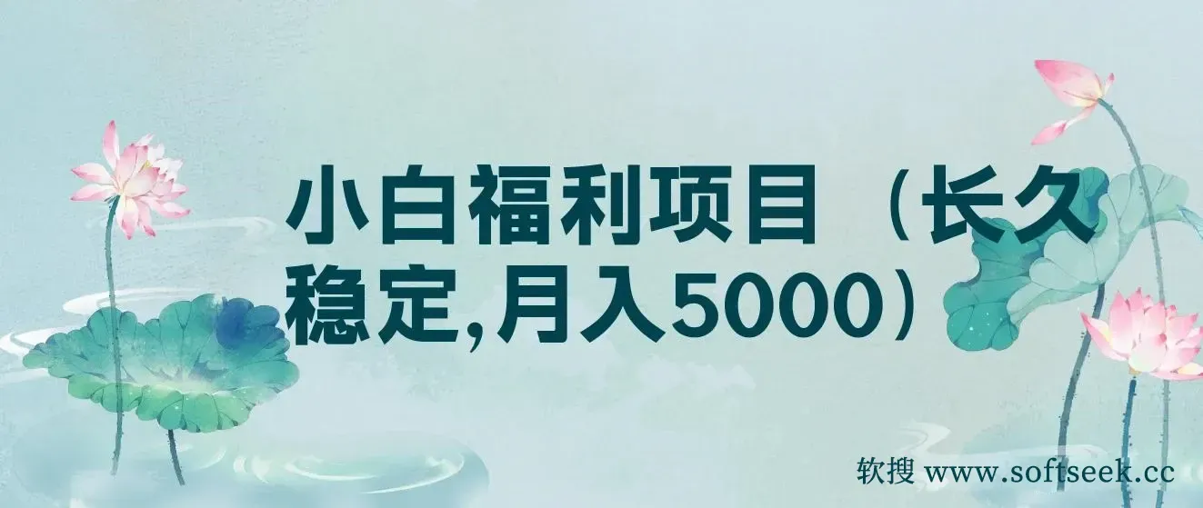 搏金汇第26课：小白福利项目（长久稳定，月入5000）