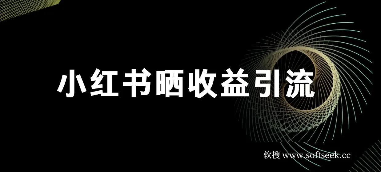 小红书晒收益图引流垂直项目粉日引200+
