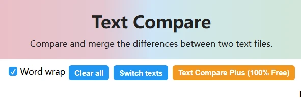 Text Compare：文本比较 实时在线差异与合并工具